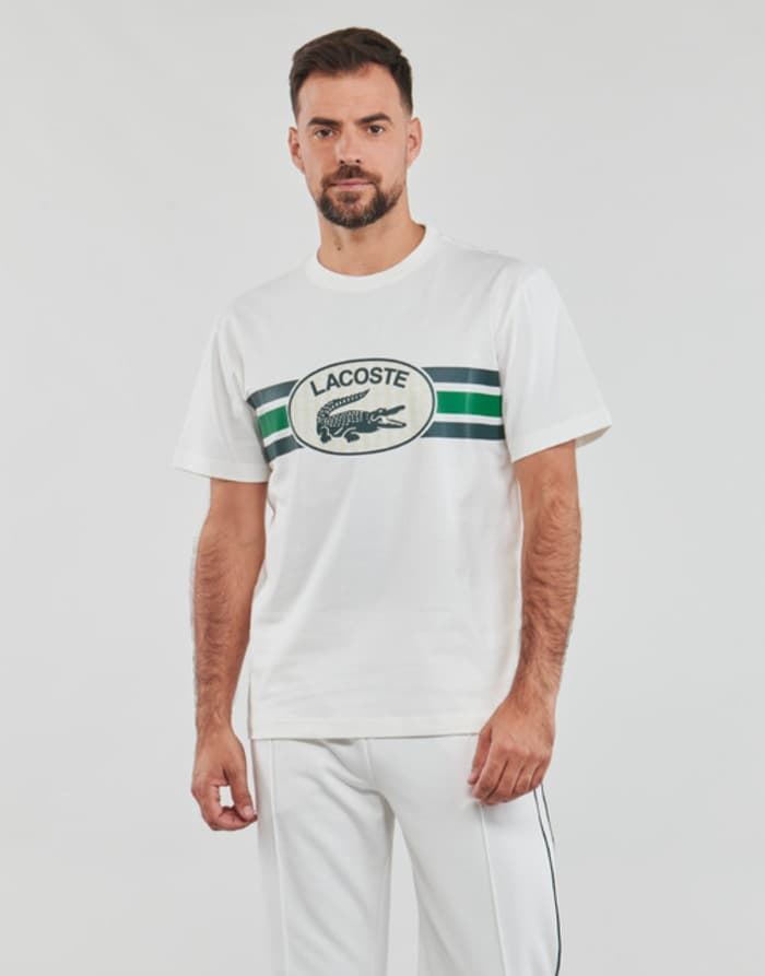 Camiseta Lacoste TH1415 00 70V farine - Imagen 1