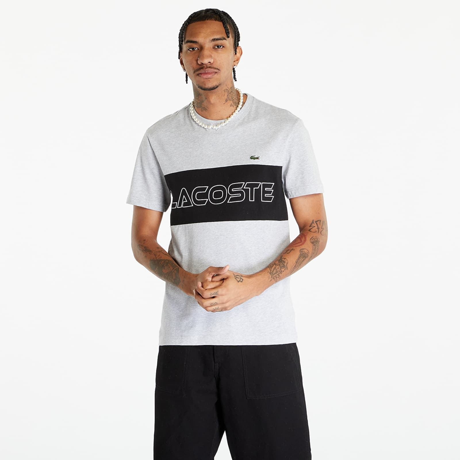 Camiseta Lacoste TH1712 00 80P argent chine/noir - Imagen 1