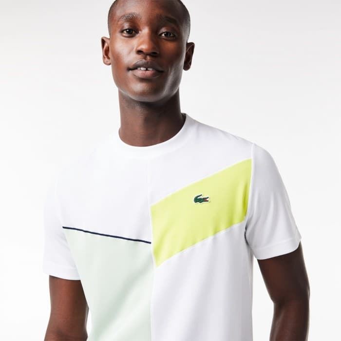 Camiseta Lacoste TH1797 00 IZL blanc/limeira-arielle-mar - Imagen 3