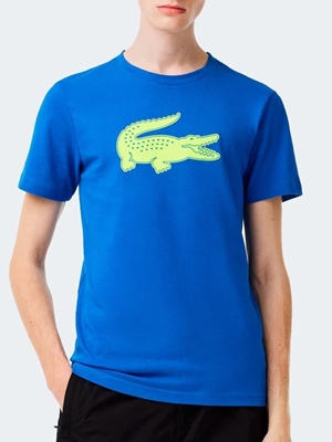 Camiseta LACOSTE TH2042 00 ETQ royaume/ jaune electrique - Imagen 2