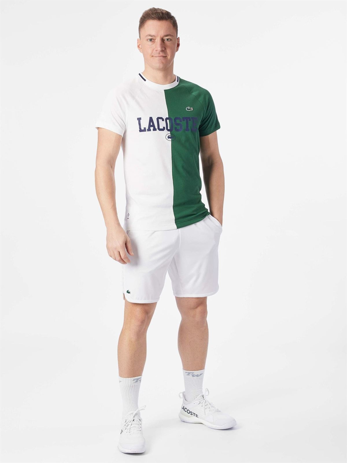 Camiseta Lacoste TH7538 00 737 blanc/vert - Imagen 3