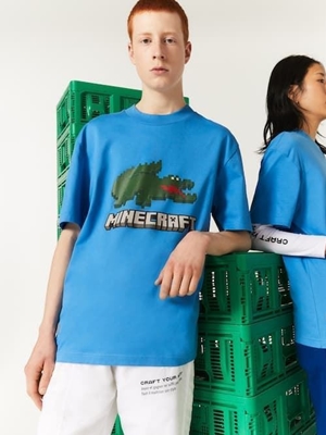 Camiseta Lacoste x Minecraft TH5038 00 L99 azul - Imagen 1