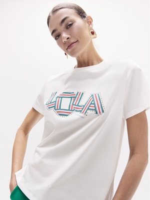 Camiseta Lola Casademunt cuello caja White LF2615045 - Imagen 1