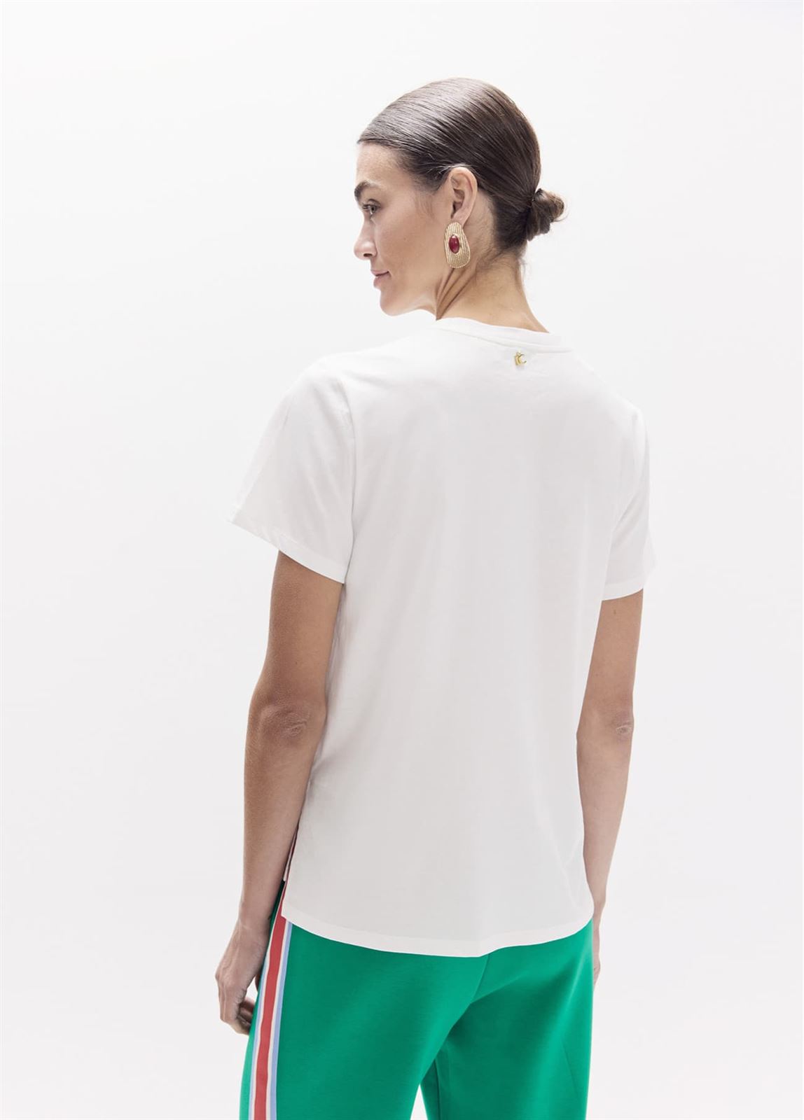 Camiseta Lola Casademunt cuello caja White LF2615045 - Imagen 4