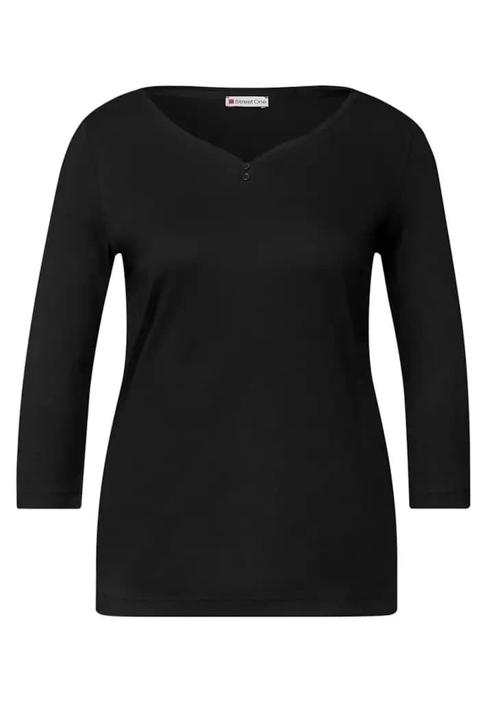 CAMISETA MANGA LARGA STREET ONE 323993  10001 NEGRO - Imagen 1