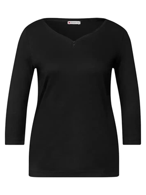 CAMISETA MANGA LARGA STREET ONE 323993  10001 NEGRO - Imagen 1