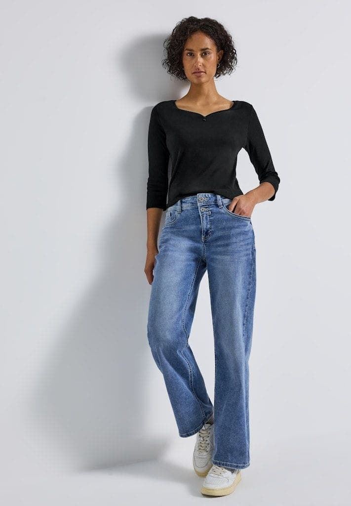 CAMISETA MANGA LARGA STREET ONE 323993  10001 NEGRO - Imagen 2