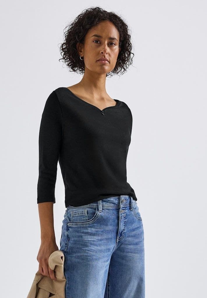 CAMISETA MANGA LARGA STREET ONE 323993  10001 NEGRO - Imagen 3