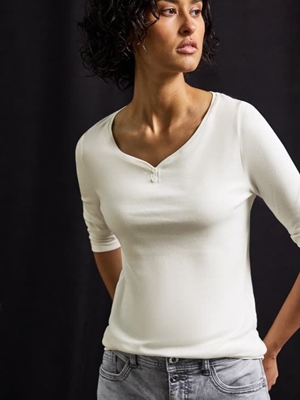 CAMISETA MANGA LARGA STREET ONE 323993 10108 BLANCO - Imagen 1