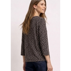 Camiseta manga larga STREET ONE 325621 27874 printed jersey shirt black coffee - Imagen 2