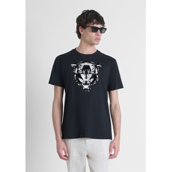 Camiseta Negra Antony Morato MMKS02500 FA100144 9000 (Regular fit in Jersey) - Imagen 1
