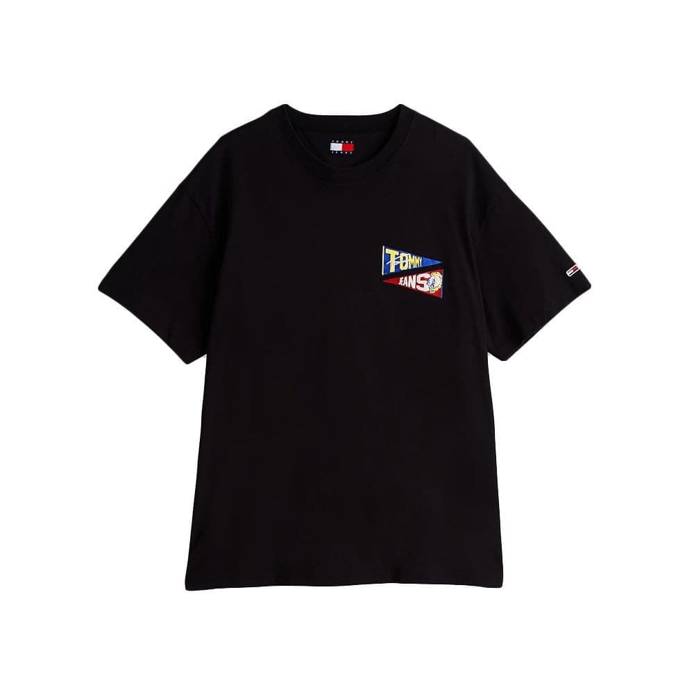 Camiseta Negra Tommy Jeans Rlx Uni Flag Tiger Tee Black - Imagen 4