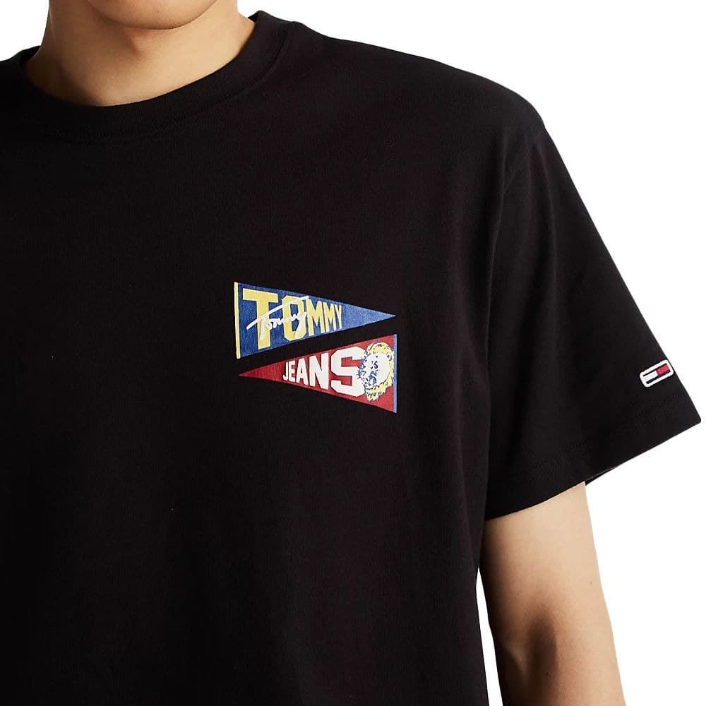Camiseta Negra Tommy Jeans Rlx Uni Flag Tiger Tee Black - Imagen 5