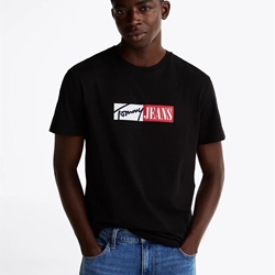 Camiseta Negra Tommy Jeans Tjm Slim WEntry Graphic Tee Ext - Imagen 2