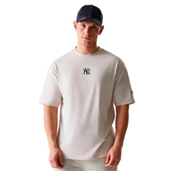 Camiseta New Era Oversized New York Yankees MLB League Essentil Beige 60675747 - Imagen 1