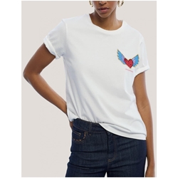 Camiseta parche corazón Blanco Lola Casademunt LS2615016 - Imagen 1