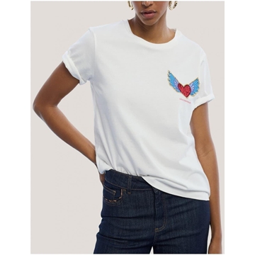 Camiseta parche corazón Blanco Lola Casademunt LS2615016 - Imagen 1