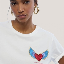 Camiseta parche corazón Blanco Lola Casademunt LS2615016 - Imagen 2
