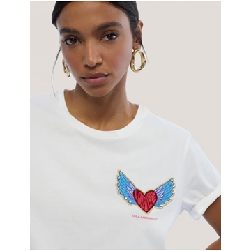 Camiseta parche corazón Blanco Lola Casademunt LS2615016 - Imagen 2