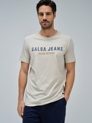 Camiseta Salsa Jeans 21010294 110 Beige - Imagen 1