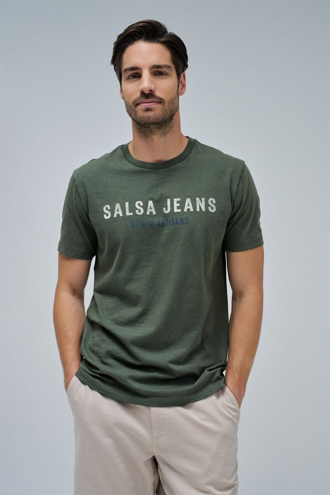 Camiseta Salsa Jeans 21010294 530 Verde - Imagen 1