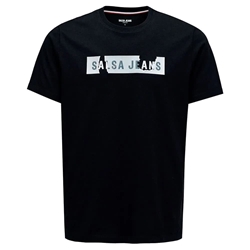 Camiseta Salsa Jeans Slim Fit Branding Black 21010328 000 - Imagen 1