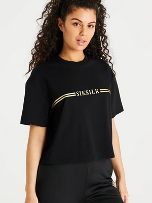 Camiseta SIKSILK SSW-3728 Supremacy Box Tee negro - Imagen 1