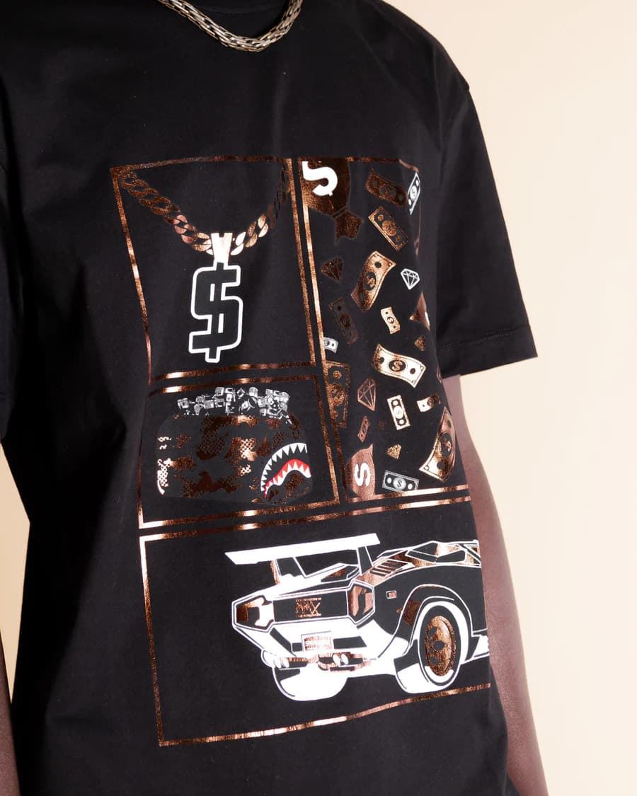 Camiseta SPRAYGROUND SP295BLK BE RICH T-SHIRT BLACK - Imagen 3