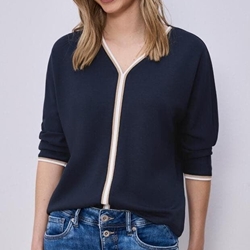 Camiseta STREET ONE 324793 17502 shirt w. striped panel shadow - Imagen 2