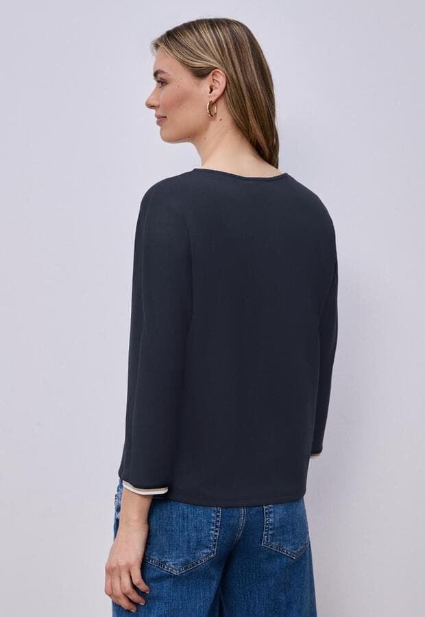 Camiseta STREET ONE 324793 17502 shirt w. striped panel shadow - Imagen 3