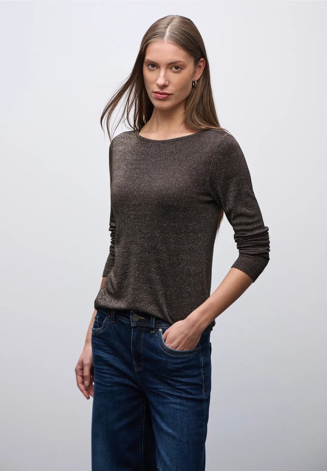 Camiseta Street One Basic Lurex Shirt 323838 16866 - Imagen 1