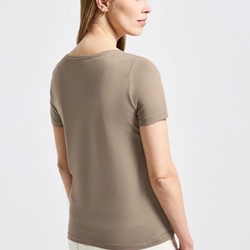 Camiseta Street One Basic Wording Print Shirt Bark Brown 323905 26908 - Imagen 2