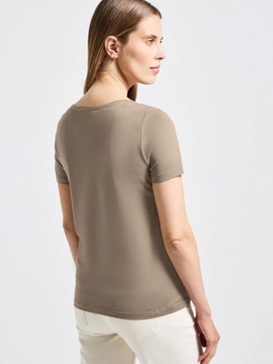 Camiseta Street One Basic Wording Print Shirt Bark Brown 323905 26908 - Imagen 2