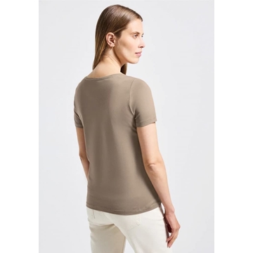 Camiseta Street One Basic Wording Print Shirt Bark Brown 323905 26908 - Imagen 2