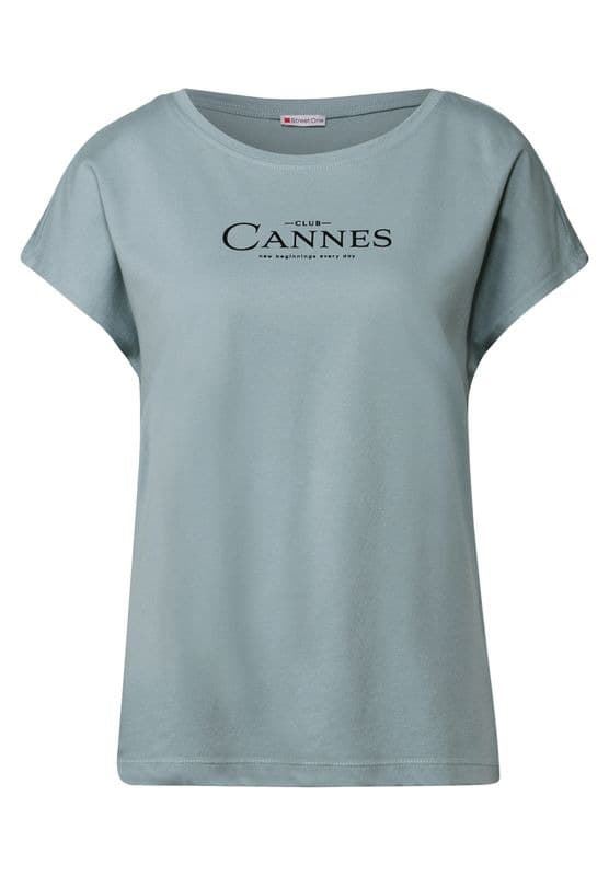 Camiseta Street One LTD QR basic foil print shirt Arona Blue 323740 27020 - Imagen 1