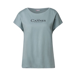 Camiseta Street One LTD QR basic foil print shirt Arona Blue 323740 27020 - Imagen 1