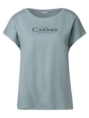 Camiseta Street One LTD QR basic foil print shirt Arona Blue 323740 27020 - Imagen 1