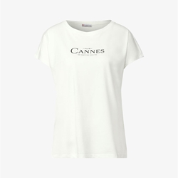 Camiseta Street One LTD QR basic foil print shirt Off White 32374020108 - Imagen 1