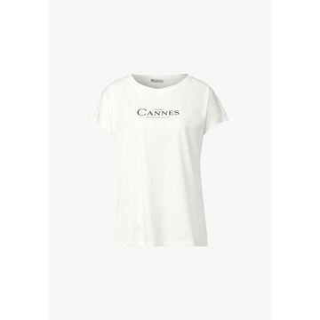 Camiseta Street One LTD QR basic foil print shirt Off White 32374020108 - Imagen 1