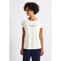 Camiseta Street One LTD QR basic foil print shirt Off White 32374020108 - Imagen 2