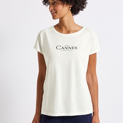 Camiseta Street One LTD QR basic foil print shirt Off White 32374020108 - Imagen 2