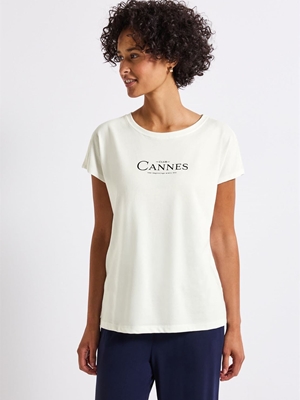 Camiseta Street One LTD QR basic foil print shirt Off White 32374020108 - Imagen 2