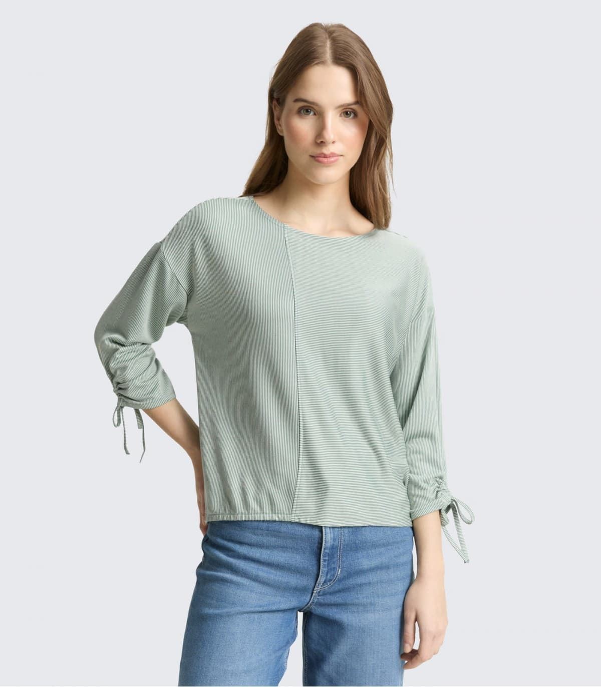 Camiseta Tom Tailor 1035680 40008 small tonal blush matchagreen stripe - Imagen 1