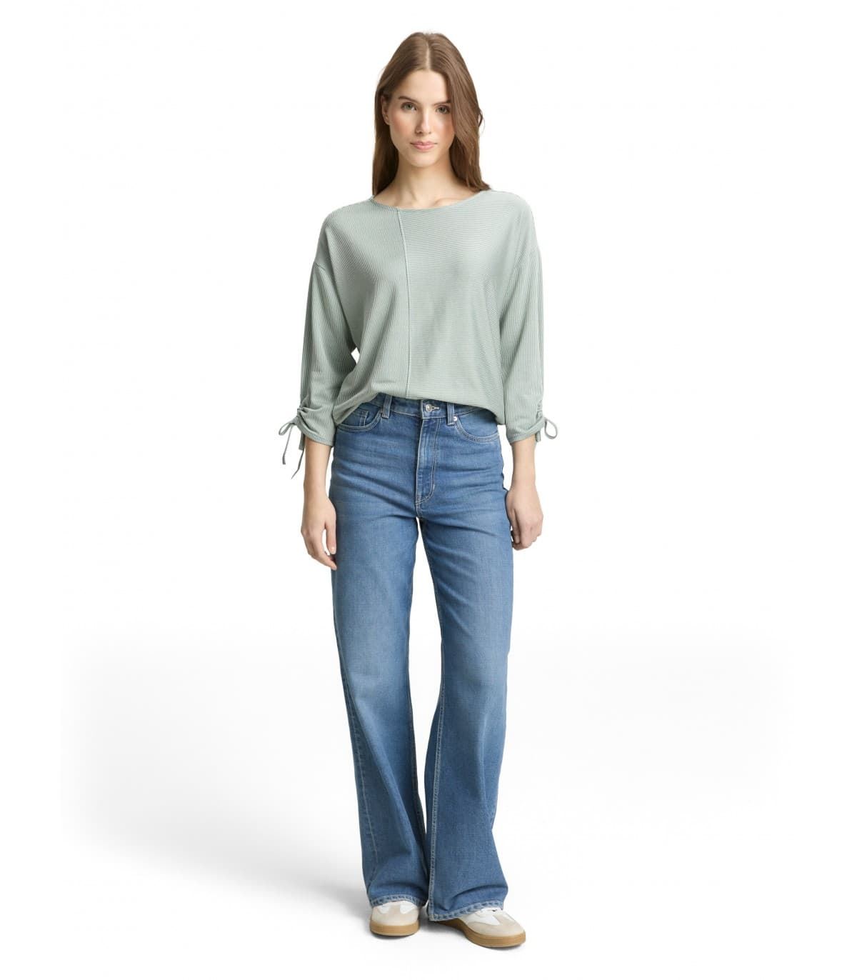 Camiseta Tom Tailor 1035680 40008 small tonal blush matchagreen stripe - Imagen 4