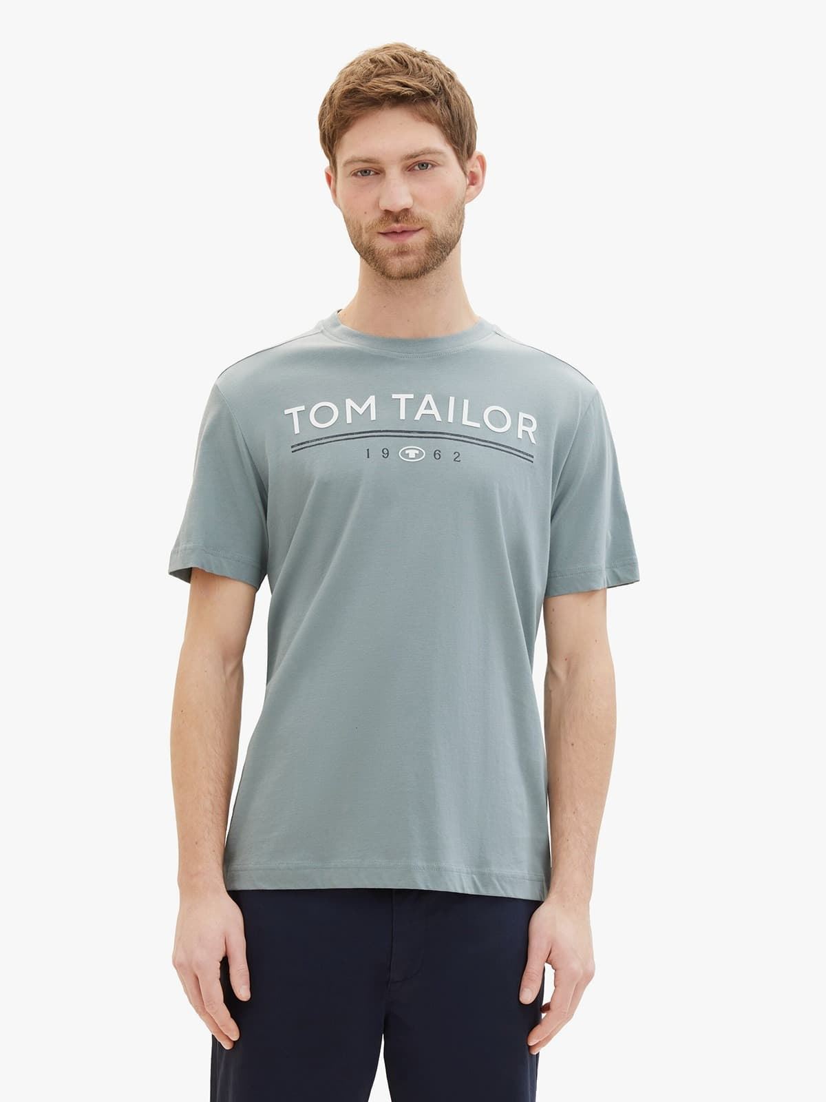 Camiseta Tom Tailor 1040988 27475 printed t-shirt grey mint - Imagen 1