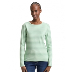 Camiseta Tom Tailor 1043085 40010 tonal matcha green stripe - Imagen 1