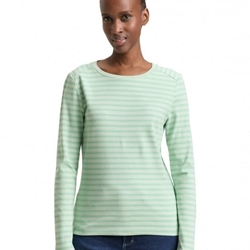 Camiseta Tom Tailor 1043085 40010 tonal matcha green stripe - Imagen 1