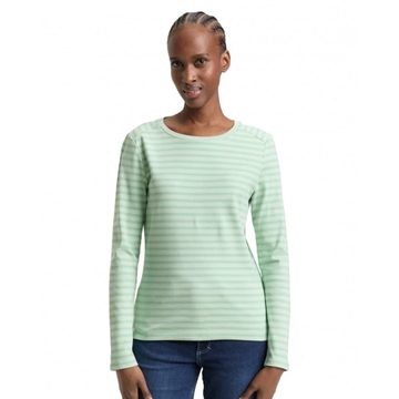 Camiseta Tom Tailor 1043085 40010 tonal matcha green stripe - Imagen 1