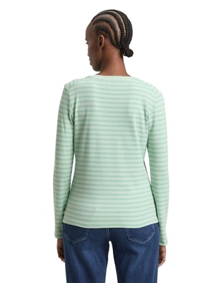 Camiseta Tom Tailor 1043085 40010 tonal matcha green stripe - Imagen 2
