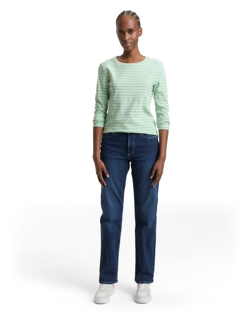 Camiseta Tom Tailor 1043085 40010 tonal matcha green stripe - Imagen 4